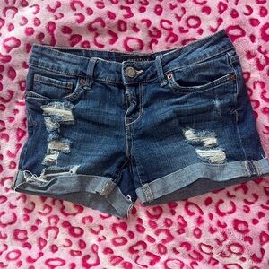 Aeropostale Ripped Blue Jean Shorts Size 0
